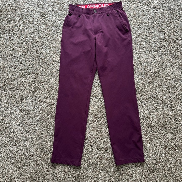 Under Armour Other - Rare *UNDER ARMOUR Loose* wicking lightweight casual golf ⛳️ pants - 32 - Plum!